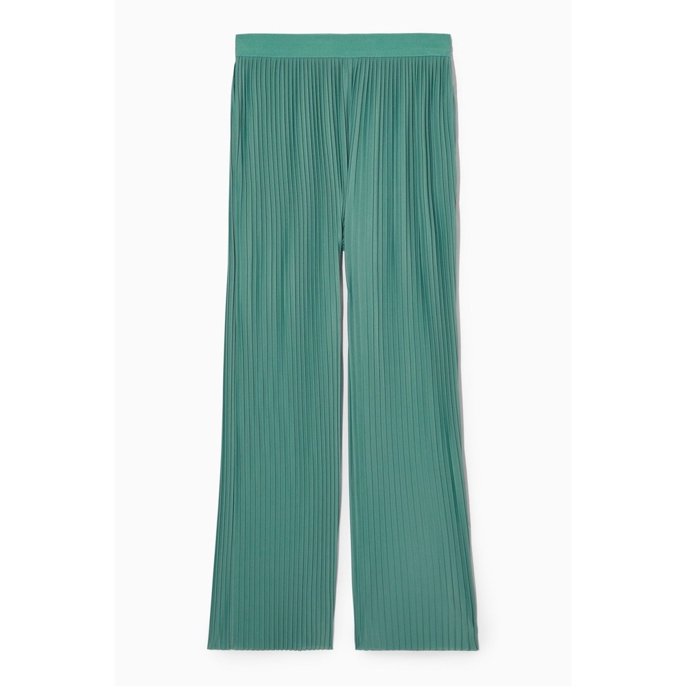 COS Plisse trousers pleated pull on NEW green pants